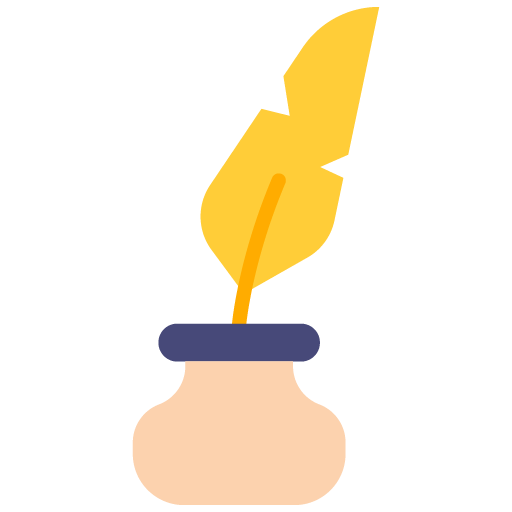 Icono de un tintero y una pluma